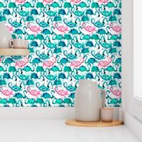 Teal Flamingo-Smaller scale