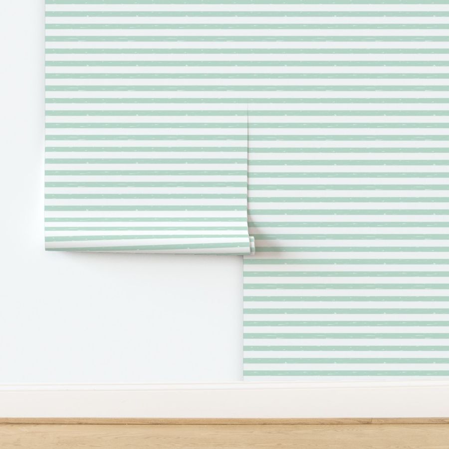 sailor stripes // mint stripe fabric hand-drawn summer nautical summer print