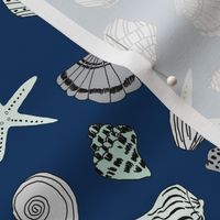 seashells // sea shells beach summer nautical fabric hand-drawn andrea lauren fabric