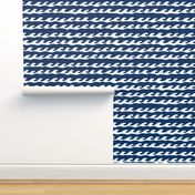 surf // white and navy water ocean waves fabric summer nautical design