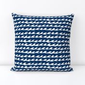 surf // white and navy water ocean waves fabric summer nautical design