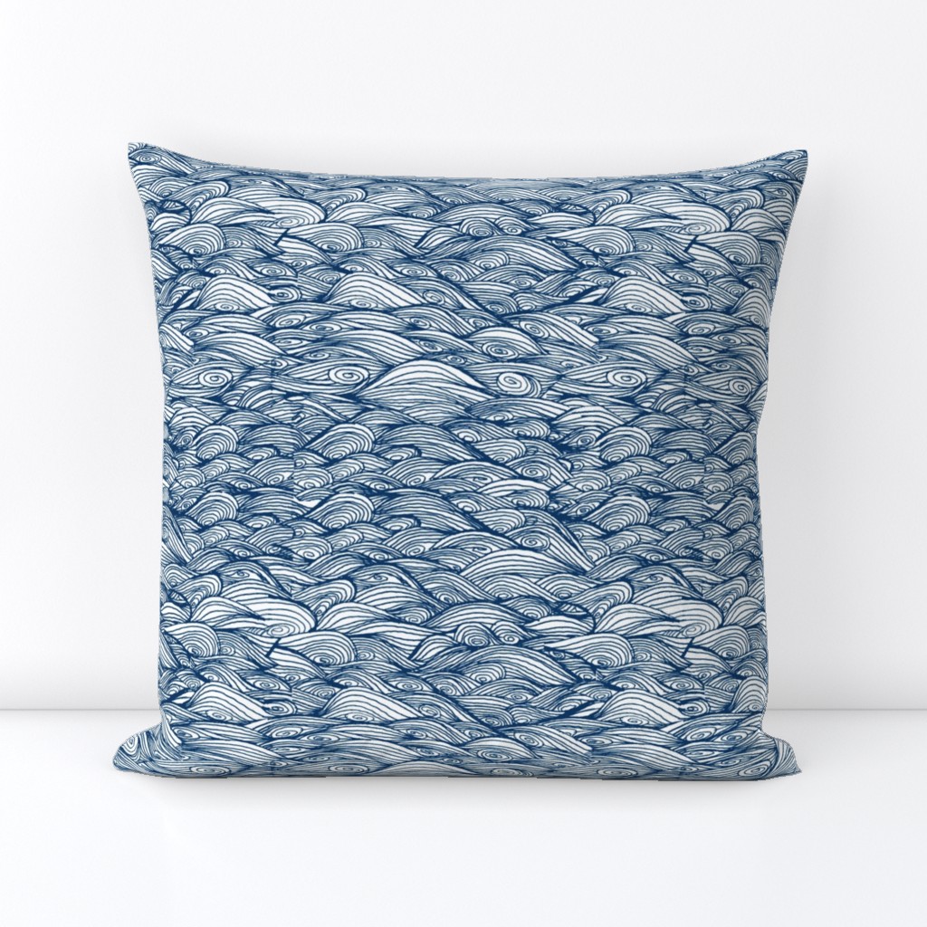 waves // hand-drawn wave nautical ocean fabric by andrea lauren