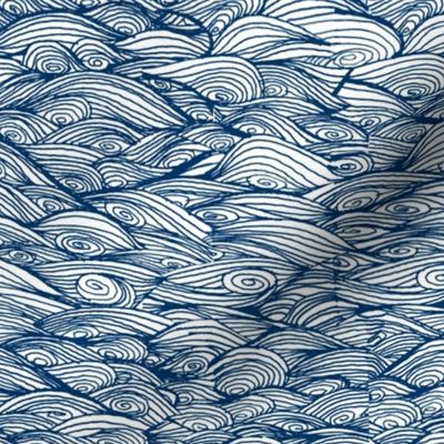 waves // hand-drawn wave nautical ocean fabric by andrea lauren