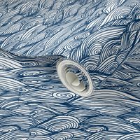 waves // hand-drawn wave nautical ocean fabric by andrea lauren