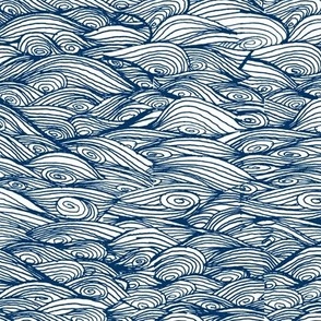 waves // hand-drawn wave nautical ocean fabric by andrea lauren