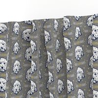 Have a 'golden day' - Goldendoodle dogs in gray/taupe