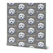 Have a 'golden day' - Goldendoodle dogs in gray/taupe