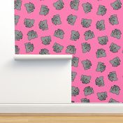 Grey Elephants on Pink by Cheerful Madness!!