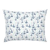 anchors // nautical summer fabric navy grey and mint