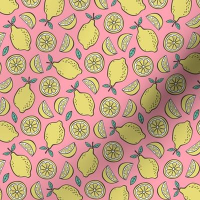 Lemon Citrus on Pink  Smaller