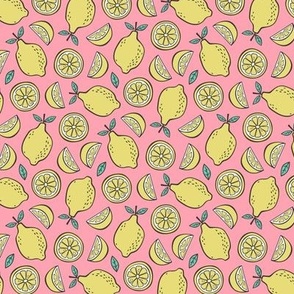 Lemon Citrus on Pink  Smaller