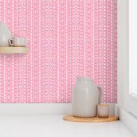 Ditsy Tribal Drum Stripe Pink and White