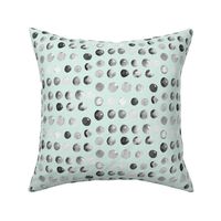 Watercolor Spots Mint Green || Drops Polka Dots Gray grey White Black Abstract Modern  _ Miss Chiff Designs