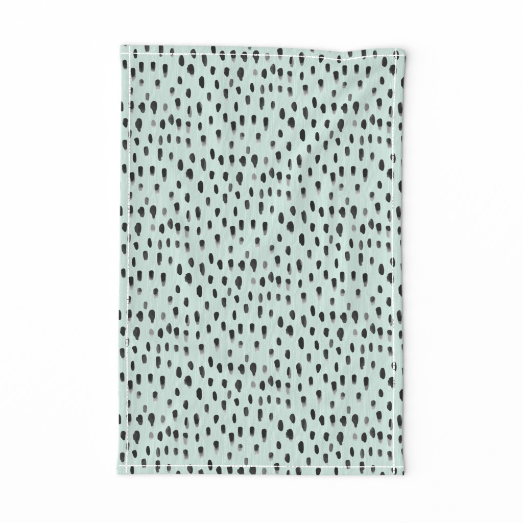 Watercolor Rain Spots Mint Green || Drops Dots  Gray grey Black White _Miss Chiff Designs