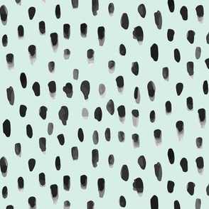 Watercolor Rain Spots Mint Green || Drops Dots  Gray grey Black White _Miss Chiff Designs