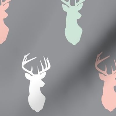 Multi Buck Head - grey // Willow Woods Collection