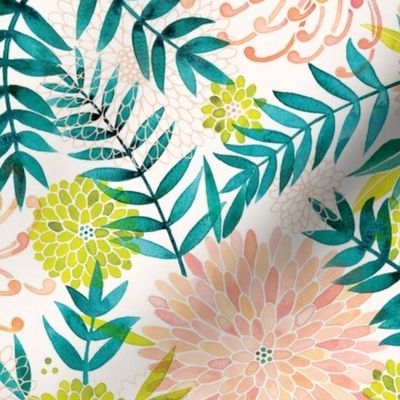 Dahlia Palm Print