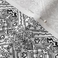 Bohemian Filigree  Doodles | Black and White