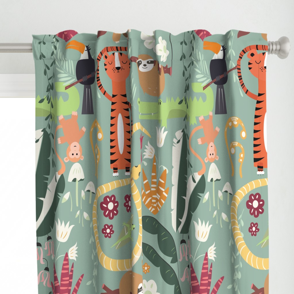 Rain forest animals pattern 001