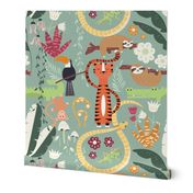 Rain forest animals pattern 001