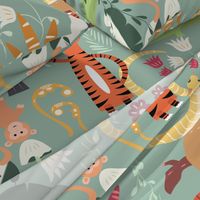 Rain forest animals pattern 001