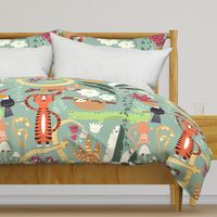 Rain forest animals pattern 001