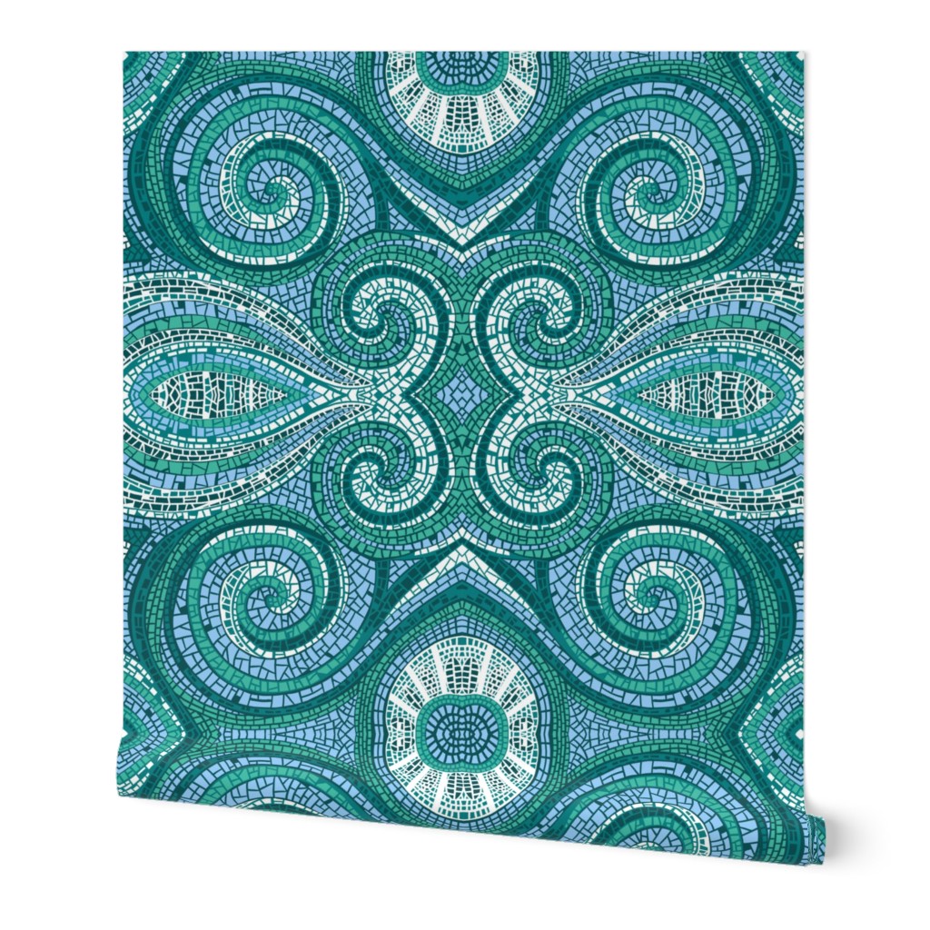 Mosaic Swirls | Blues + Greens