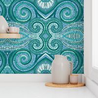 Mosaic Swirls | Blues + Greens