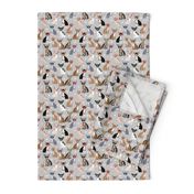 chihuahua dog fabric glasses dog fabric dogs design - grey