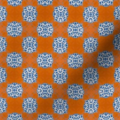 Persimmon  Lace Checkerboard