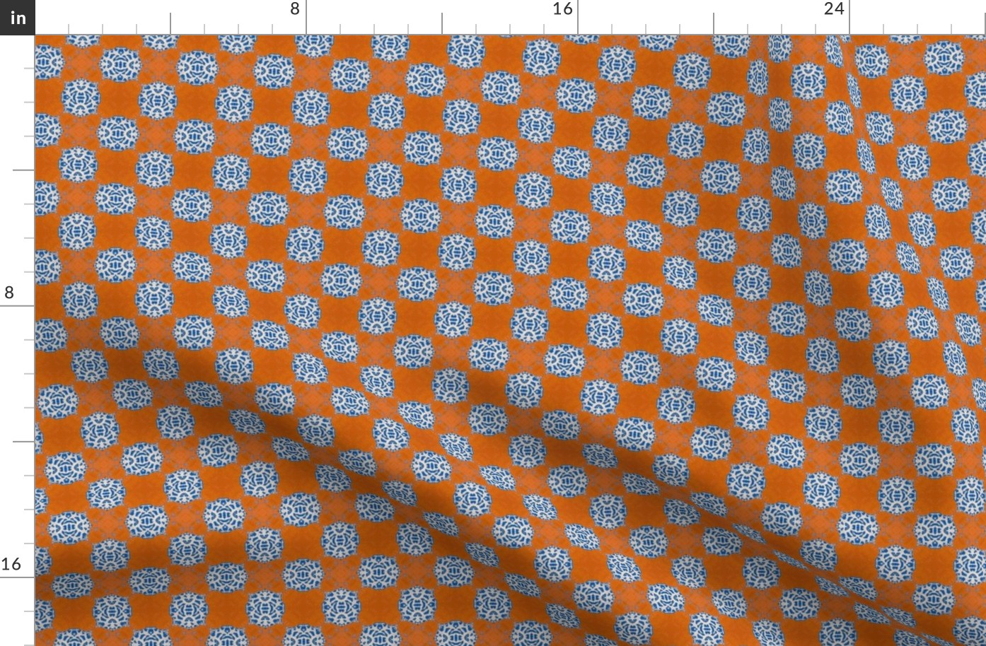 Persimmon  Lace Checkerboard