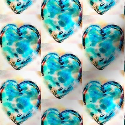 Turquoise Heart 2 inches wide