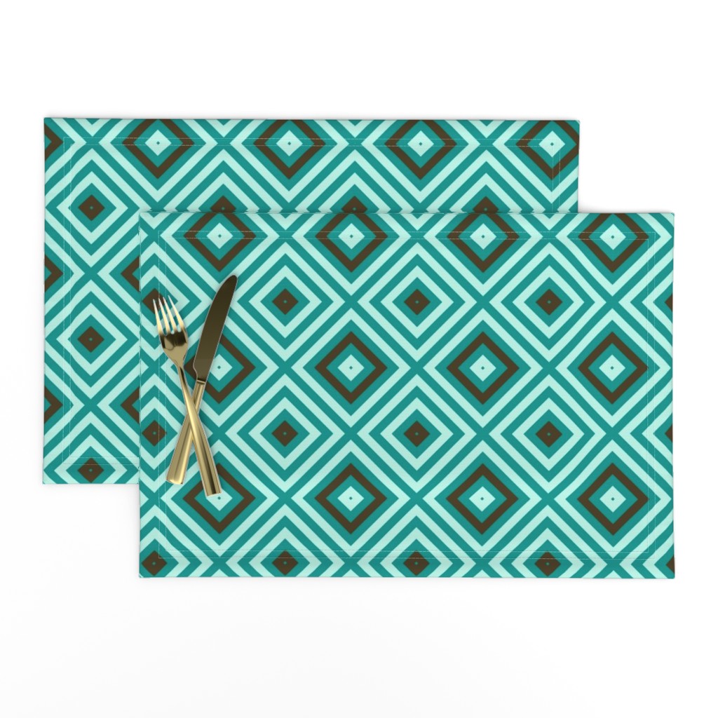 Op Art squares in turquoise, chocolate, pale blue by Su_G_©SuSchaefer
