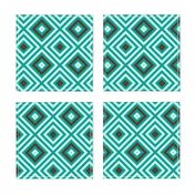 Op Art squares in turquoise, chocolate, pale blue by Su_G_©SuSchaefer