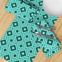 Op Art squares in turquoise, chocolate, pale blue by Su_G_©SuSchaefer