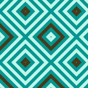 Op Art squares in turquoise, chocolate, pale blue by Su_G_©SuSchaefer