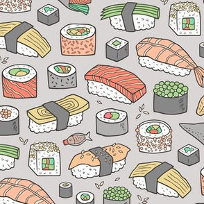 Sushi on Light Grey