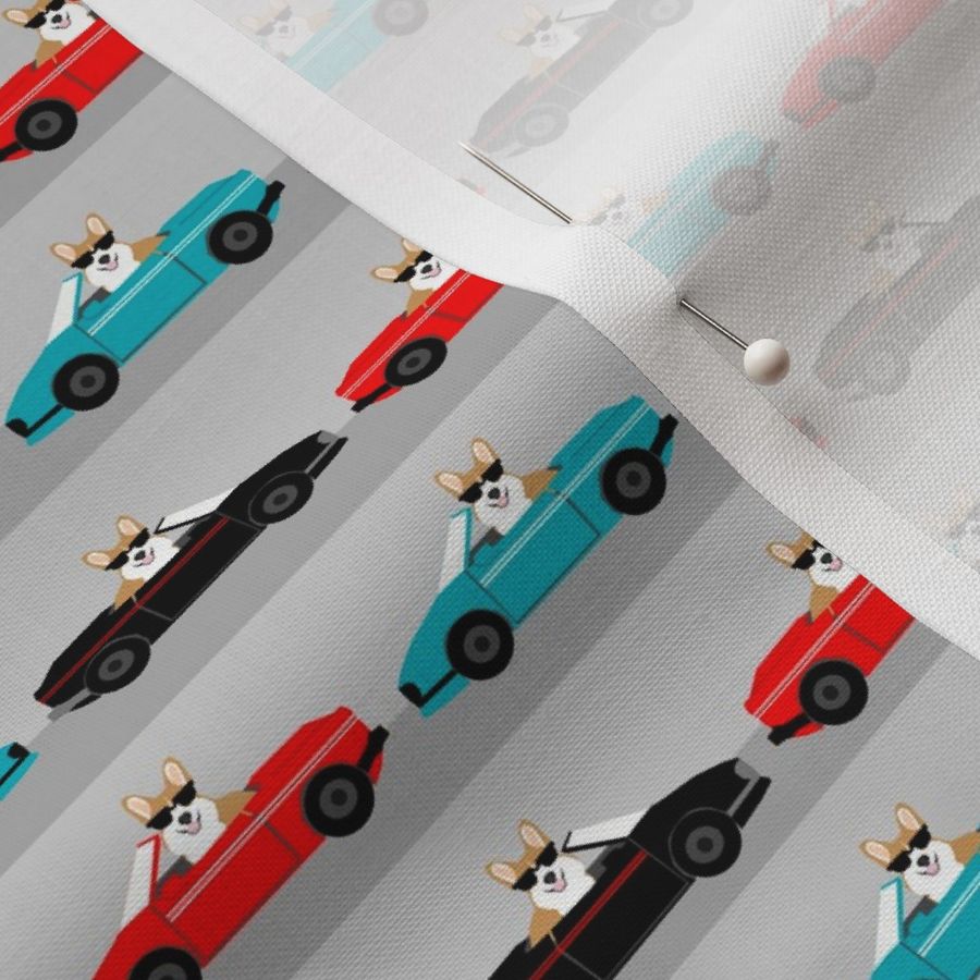 corgi sports car fabric funny corgi fabric