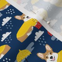 corgi rain day spring showers fabric cute corgis in rainboots fabric