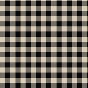 1" Buffalo Plaid Check - tan and black