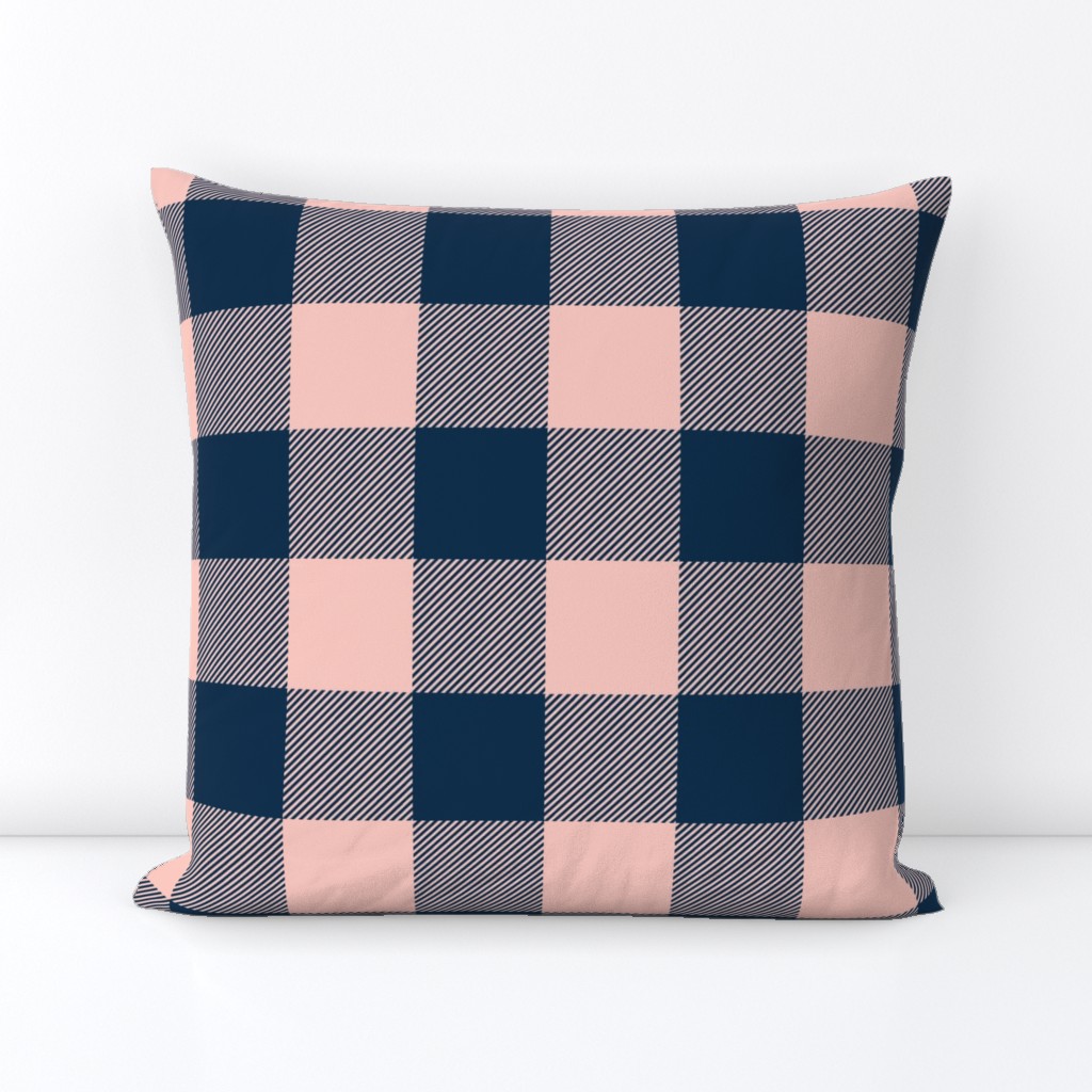 Big Buffalo Plaid - coral/navy