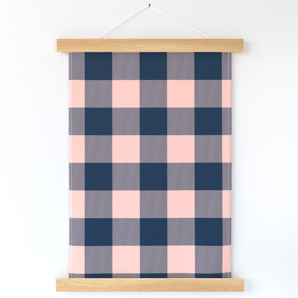 Big Buffalo Plaid - coral/navy