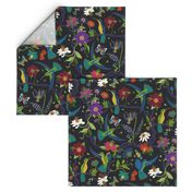 Hummingbirds and Passion flowers - cloisonne