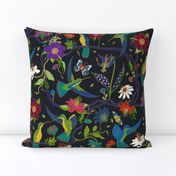 Hummingbirds and Passion flowers - cloisonne