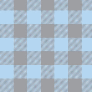 Big Buffalo Plaid - Check - -blue and grey gray