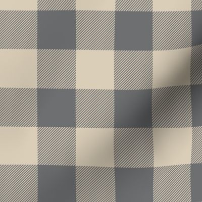 1.5" Buffalo Plaid -tan and grey