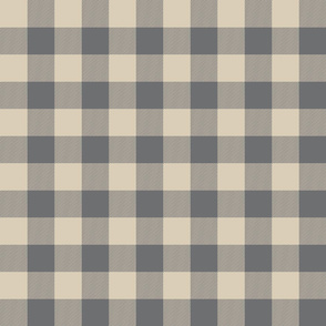 1.5" Buffalo Plaid -tan and grey