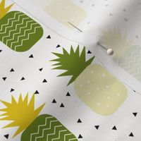 Pineapples - geometric pineapple ananas tropical fruit lemon and mint 