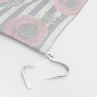 Navy stripe flowers // watercolor floral / nautical stripe