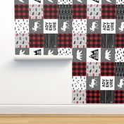 Favorite Things Patchwork Wholecloth (90) || woodland cheater quilt  red